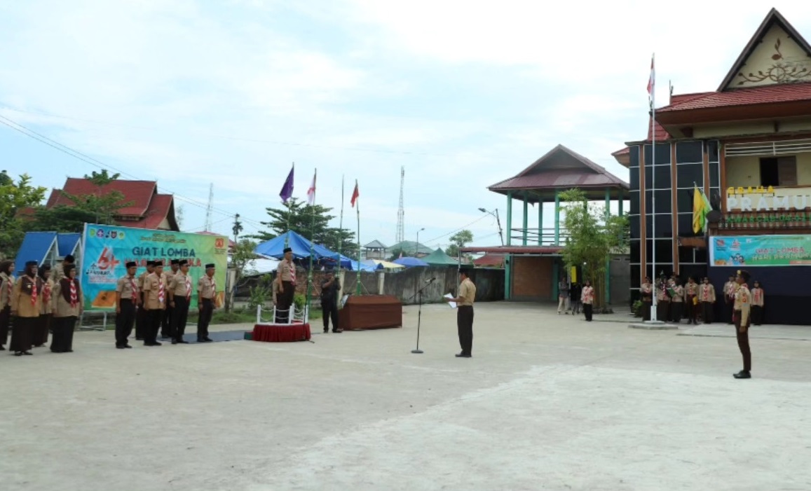 Bupati Inhil Menjadi Irup Sekaligus Membuka Kegiatan Lomba Dalam Rangka Hari Pramuka Ke - 64 Tahun 2025
