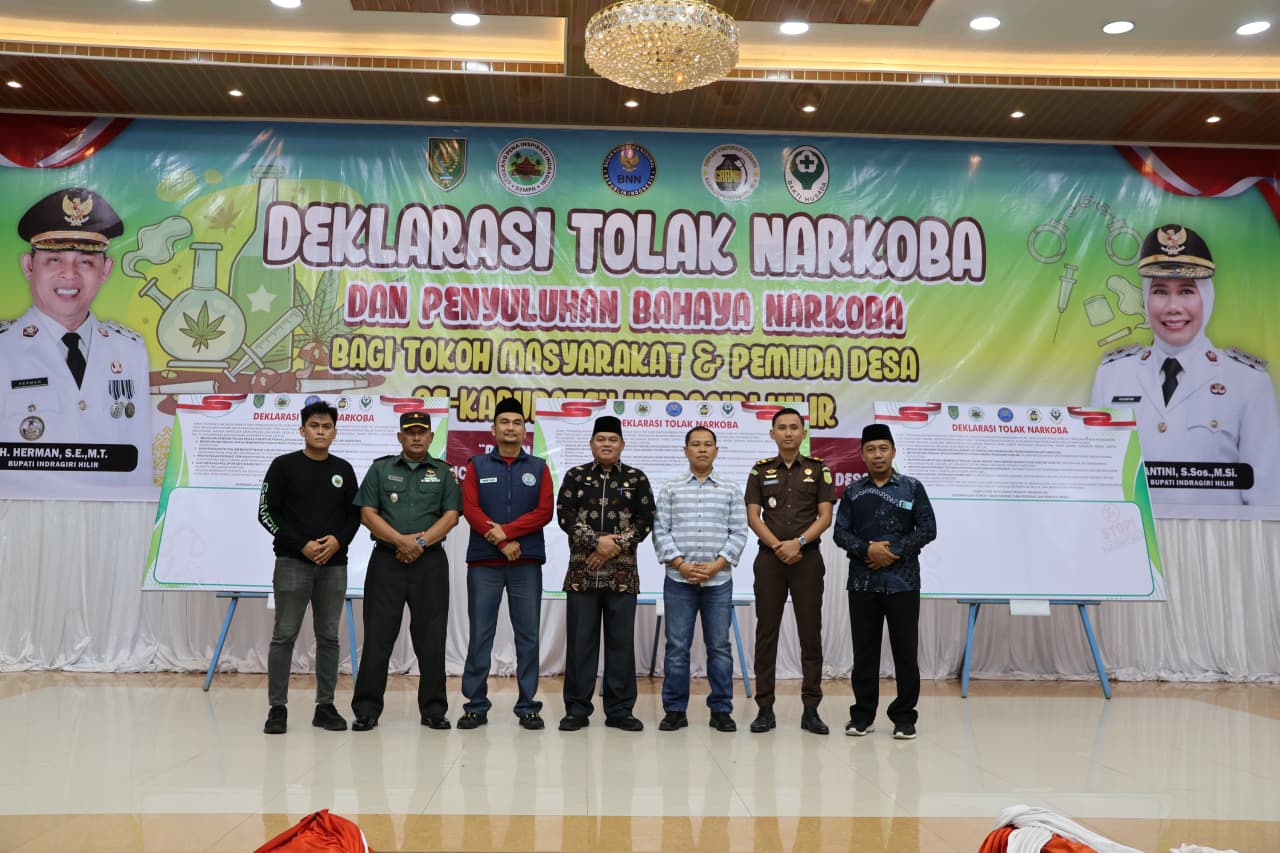 Bupati Inhil Hadiri Penyuluhan Anti Narkoba Sekaligus Deklarasi Tolak Obat Terlarang