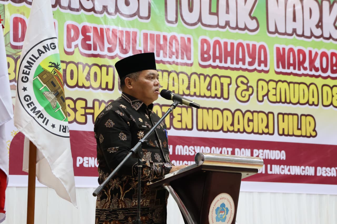 Bupati Inhil Hadiri Penyuluhan Anti Narkoba Sekaligus Deklarasi Tolak Obat Terlarang