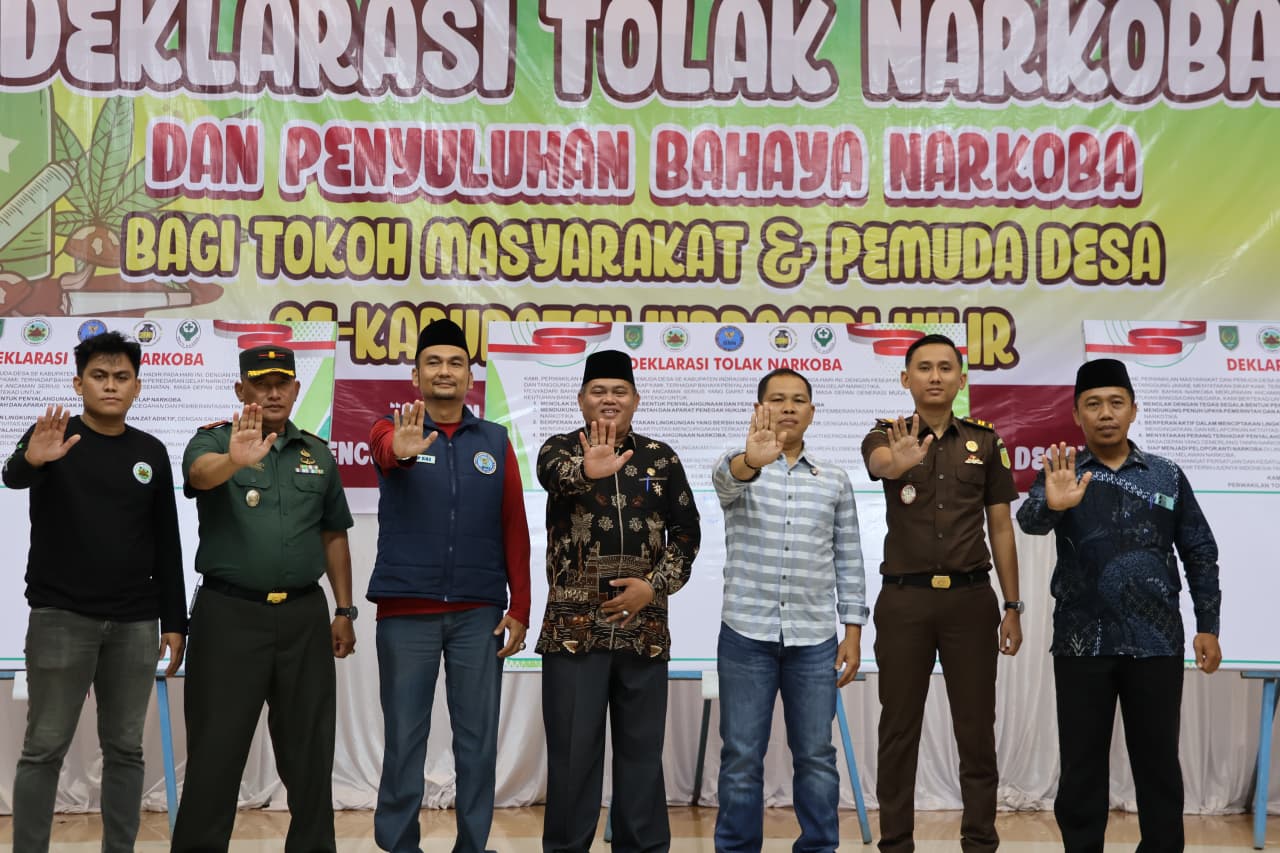 Bupati Inhil Hadiri Penyuluhan Anti Narkoba Sekaligus Deklarasi Tolak Obat Terlarang