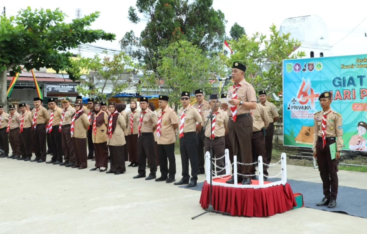Bupati Inhil Menjadi Irup Sekaligus Membuka Kegiatan Lomba Dalam Rangka Hari Pramuka Ke - 64 Tahun 2025