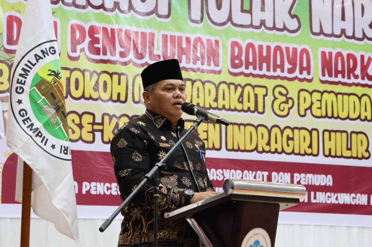 Bupati Inhil Hadiri Penyuluhan Anti Narkoba Sekaligus Deklarasi Tolak Obat Terlarang