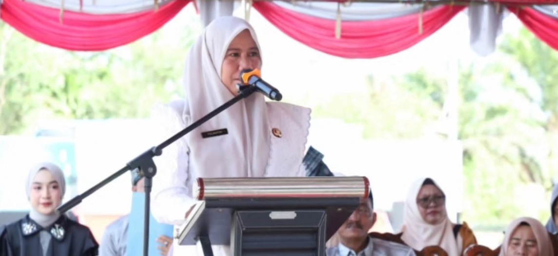 Wakil Bupati Inhil Yuliantini Lepas Pawai Ta’aruf dan Buka Stand Bazar MTQ ke-33 di Keritang