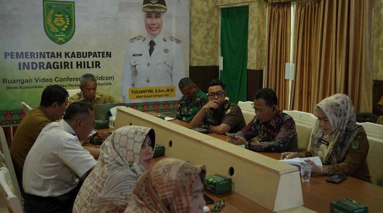 Bupati Inhil Diwakili Asisten II Hadiri Rakor Rutin Pengendalian Inflasi