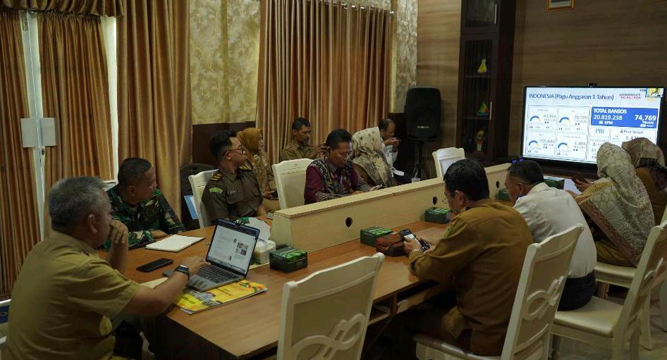 Bupati Inhil Diwakili Asisten II Hadiri Rakor Rutin Pengendalian Inflasi