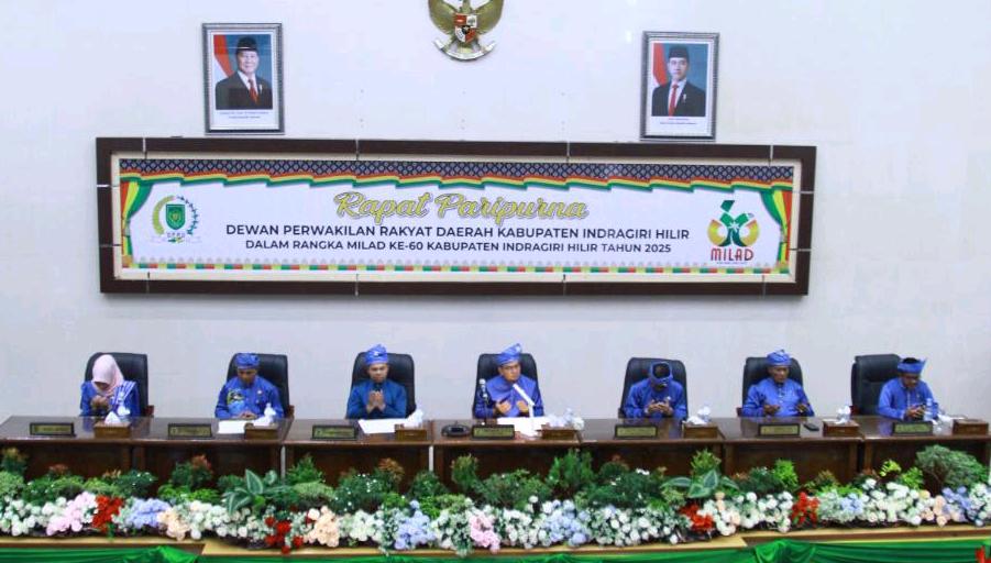 Ketua DPRD Inhil Pimpin Sidang Paripurna Milad Ke-60 Inhil