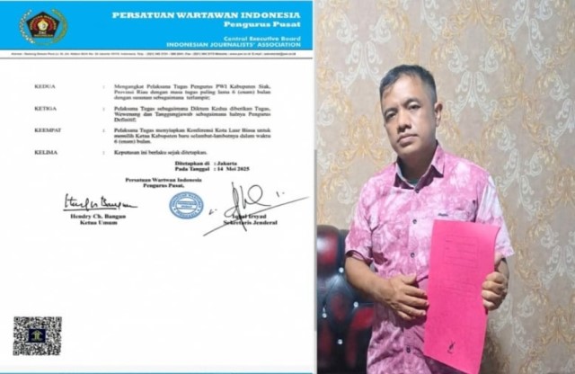PWI Siak Dibekukan, Soleman Terima SK Sebagai Plt Ketua dan Siap Jalankan Amanah