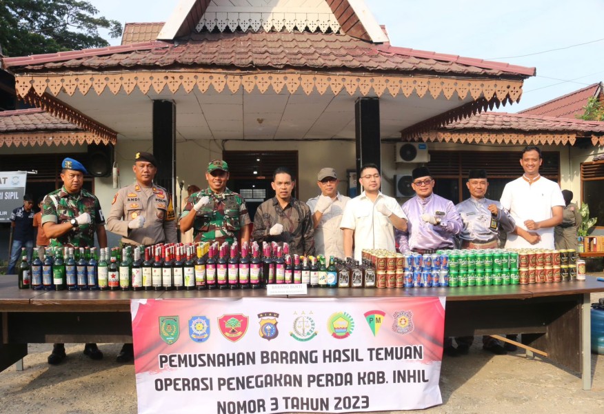 Pemkab Inhil Musnahkan Ribuan Minuman Keras Ilegal