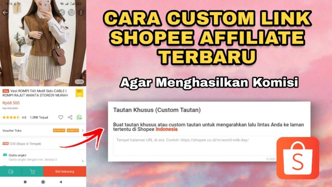 Cara Membuat Link Shopee Affiliate dan Share Custom Link