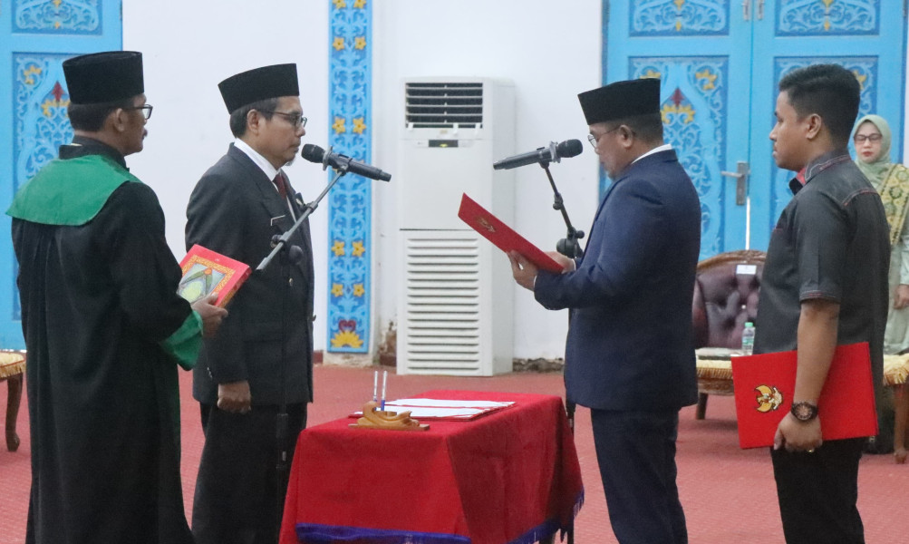 Lantik T. Zulfan sebagai Pj. Sekda Pelalawan, Bupati Zukri Sampaikan Soal Ini