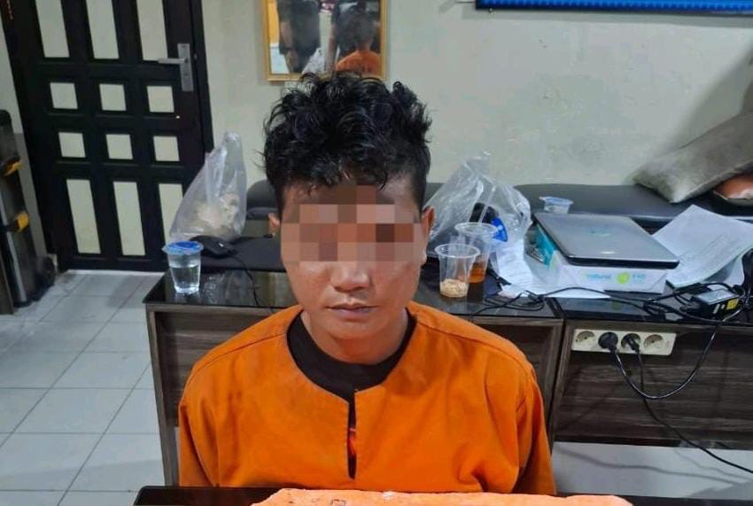Sering Transaksi Narkoba, MS Dibekuk Polres Inhil di Desa Tanah Merah