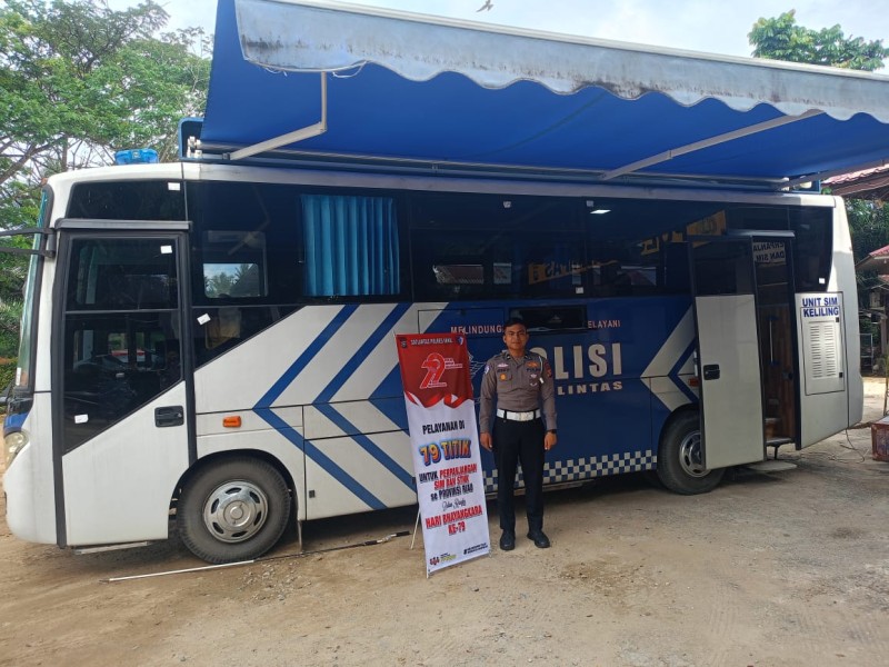 Sempena HUT Bhayangkara Ke -79,Satlantas Polres Inhil  Luncurkan Pelayanan SIM Keliling di Beberapa Titik Kabupaten