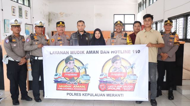 Polres Kepulauan Meranti Sosialisasi Layanan Mudik Aman & Hotline Polri 110