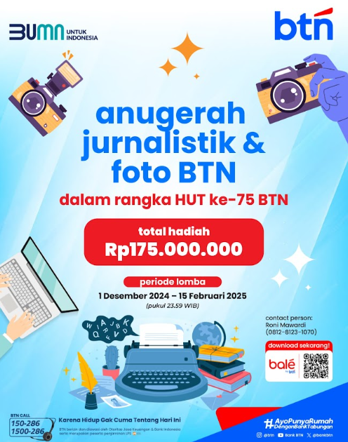 BTN Dukung Talenta Kreatif Melalui Anugerah Jurnalistik dan Foto 2025 dengan Total Hadiah Rp175 Juta untuk Karya Inspiratif