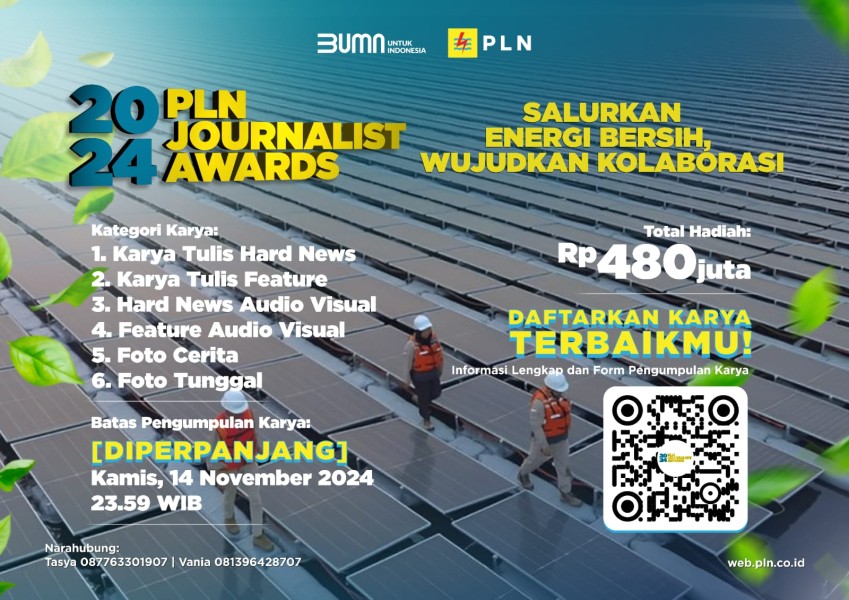 Banjir Peminat, Waktu Pendaftaran PLN Journalist Award 2024 Diperpanjang Hingga 14 November 2024