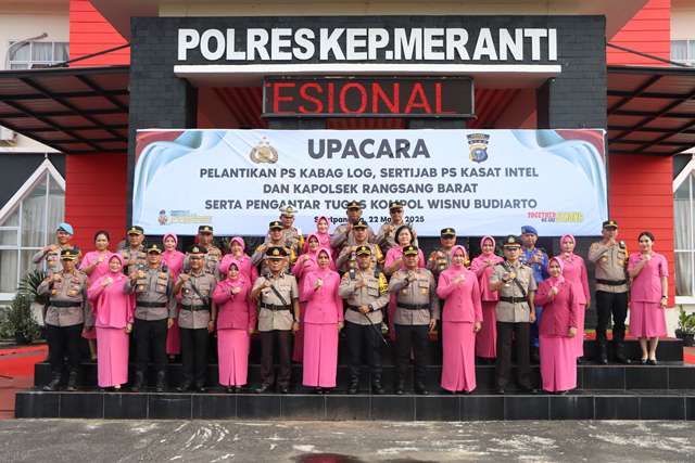 Kapolres Kep Meranti Pimpin Upacara Sertijab, Empat Pejabat Baru Resmi Dilantik