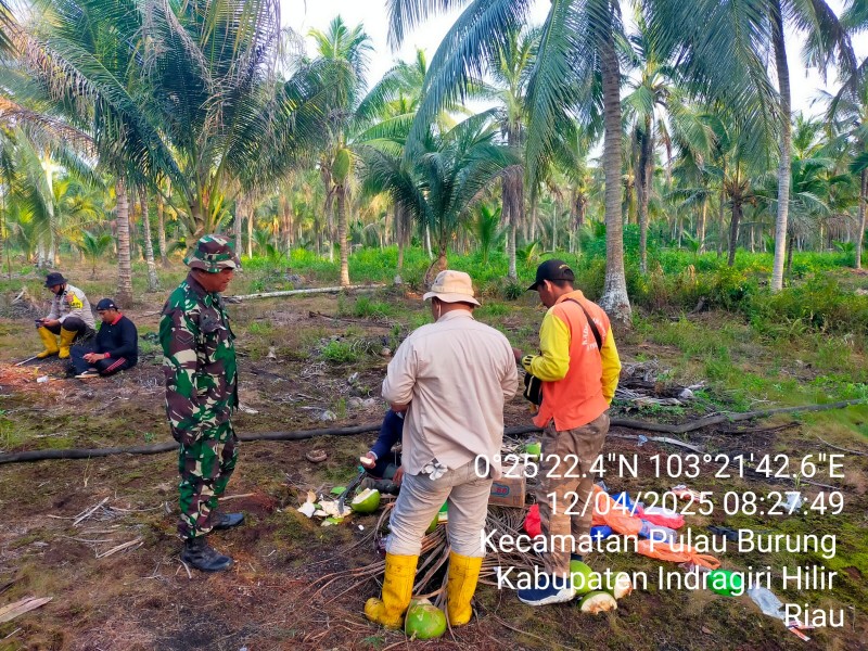 Babinsa Koramil 11/Pulau Burung Lakukan Patroli KARLAHUT di Desa Sri Danai Jaya