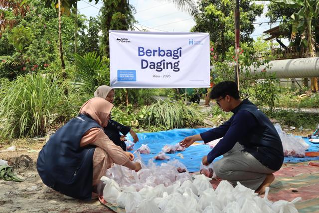 Tebar Kebahagiaan Dzulhijjah, Human Initiative Gelar Program Berbagi Daging di Siak