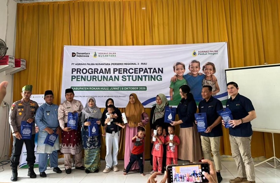 Dukung Percepatan Penurunan Stunting, Agrinas Palma Nusantara Salurkan Bantuan di Rohul