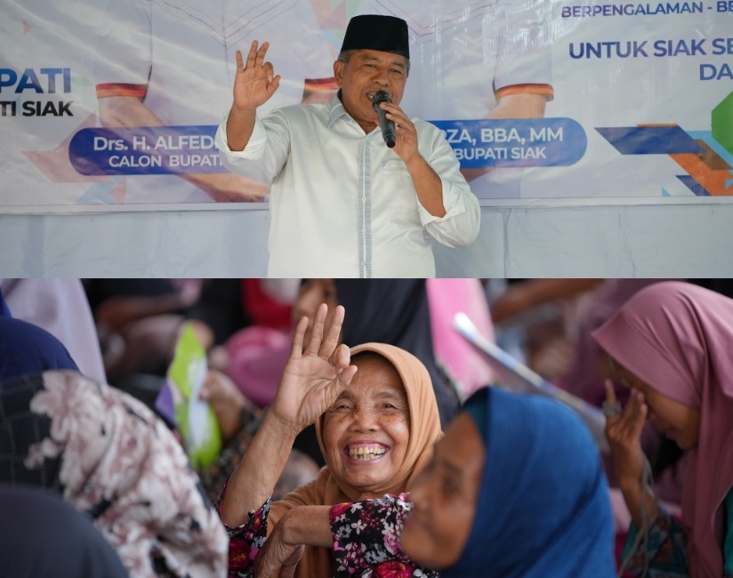 Cerdas dan Peduli, Warga Kerinci Kanan Berharap Alfedri-Husni Lanjutkan Memimpin Siak Dua Periode