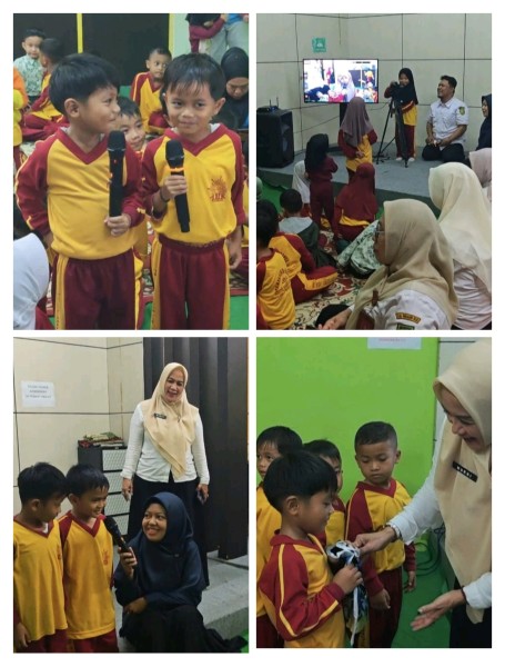 Ceria dan Penuh Semangat, Murid TK ABA Belajar Dunia Broadcasting di Diskominfops Inhil