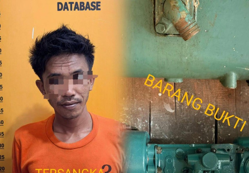 Polsek Tanah Merah Tangkap Pencuri Komponen Mesin Kapal Senilai Rp30 Juta