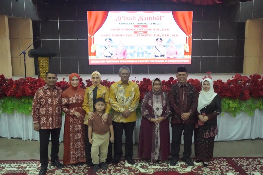 Bupati Inhil Hadiri Pisah Sambut Kapolres, Tegaskan Pentingnya Sinergi Menjaga Kamtibmas