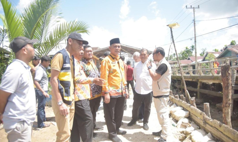 Bupati Inhil Tinjau Ruas Jalan dan Akses Jembatan Penghubung Menuju Batalyon Ketahanan Pangan