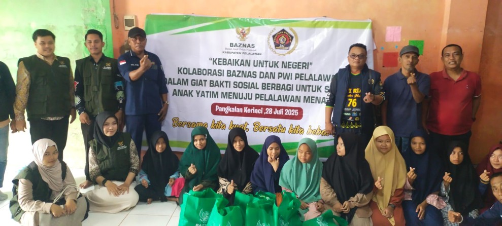 Baksos PWI Pelalawan, Senyum Mengembang Anak-Anak Panti Asuhan & Pondok Tahfidz