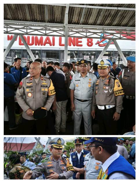 Dirlantas Polda Riau Dampingi Kapolda Riau Cek Pos Pengamanan dan Pelabuhan Dumai