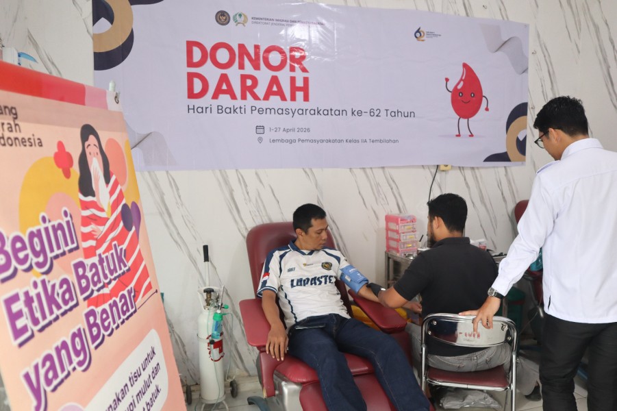 Sambut Hari Bhakti Pemasyarakatan ke-62, Lapas Tembilahan Gelar Donor Darah Bersama