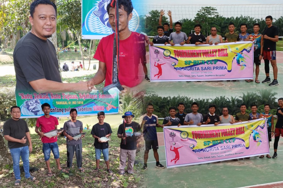 Memperingati Hari Buruh, PT. AgritaSari Prima Gelar Turnamen Voli dan Lomba Mancing