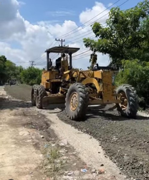 Jalan Bangau Sakti Sudah Mulai Tahap Perbaikan