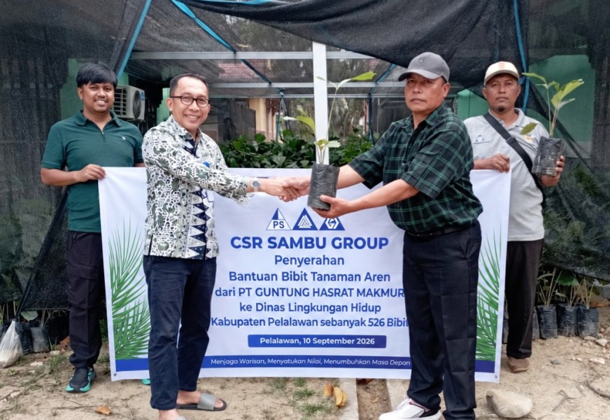 PT Guntung Hasrat Makmur Salurkan 526 Bibit Aren, Dukung Program Pelalawan Sejuk