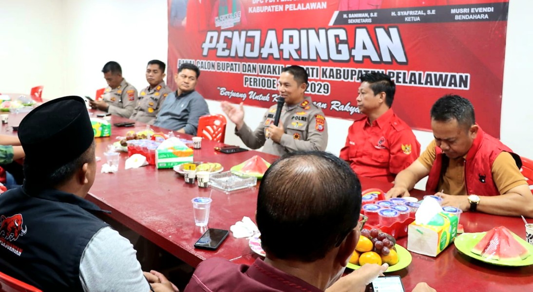 Dalam Rangka Cooling System Pilkada, Kapolres Sambangi DPC PDI Pelalawan
