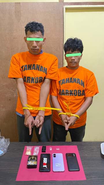 Dua Terduga Pengedar Sabu Ditangkap di Banglas, Satresnarkoba Polres Meranti Amankan Barang Bukti