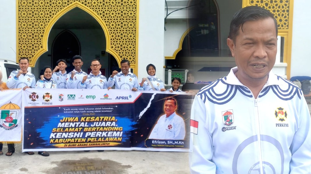 Ketua Perkemi Pelalawan Efrizon Melepas 5 Kenshi Bertarung di Kejurnaswil Sumatra Barat