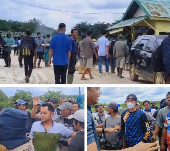 Konflik Sawit Inhu Meningkat, Warga Tantang Penyerobotan Kebun Kemitraan Lahan oleh PT SBP