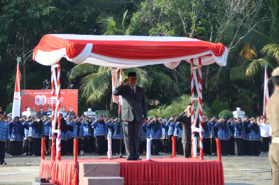 Kobarkan Nasionalisme, Pemkab Inhil Gelar Upacara HUT RI Ke-80