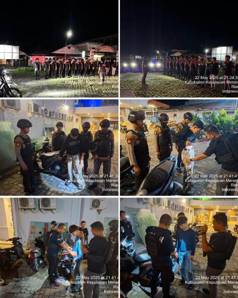 Ciptakan Suasana Kondusif, Tim Raga Polres Meranti Gelar Patroli KRYD Dan Blue Light