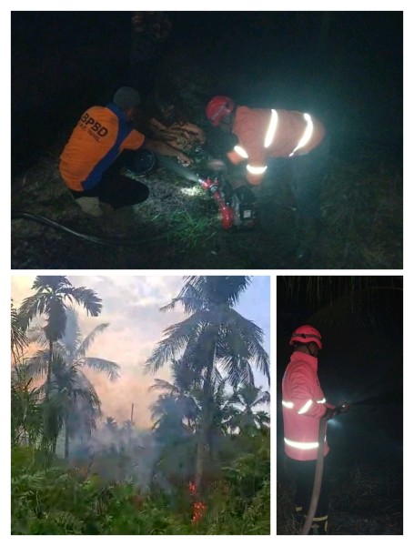 Gerak Cepat! TRC BPBD Inhil Terjang Kebakaran Lahan di Batang Tuaka Saat Warga Bersiap Berbuka Puasa