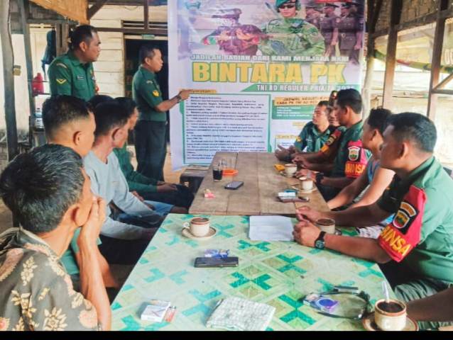 Koramil 0321-05/RM Sosialisasi penerimaan Scaba PK TNI-AD TA.2025 di Kepenghuluan Bangko Bakti