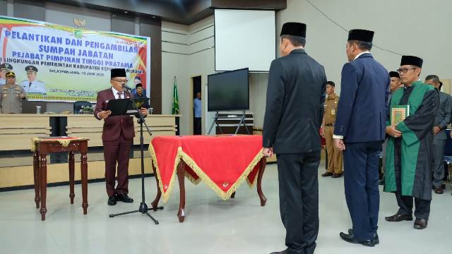 Bupati Kepulauan Meranti Lantik Dua Pejabat Pimpinan Tinggi Pratama