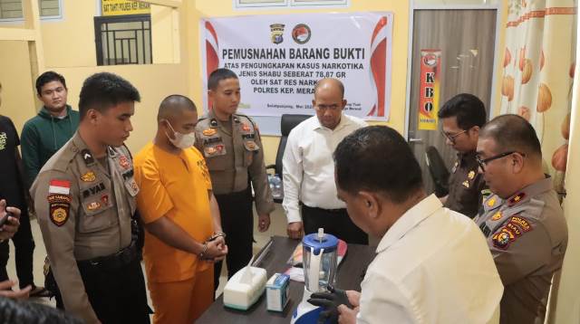 Polres Kepulauan Meranti Ungkap Kasus 78,87 Gram Sabu, Tersangka Ditangkap di Tebing Tinggi