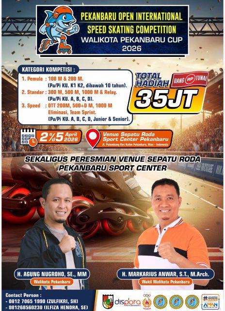 Pekanbaru Siap Jadi Tuan Rumah PEKOPI 2026, Ajang Sepatu Roda Skala Internasional Pertama di Kota