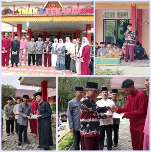 SMA 4 Pekanbaru Gelar Pembagian Bansos untuk Siswa Kurang Mampu