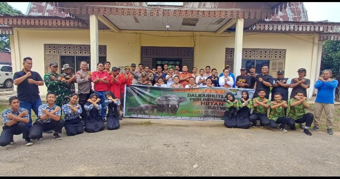 PT RPI, RLZ dan PLB Gandeng Polres Pelalawan Edukasi Masyarakat Cegah Karhutla di Ukui