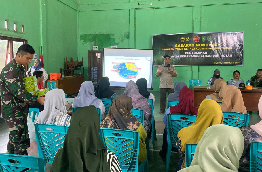 TMMD ke-123, Kodim 0314/Inhil Gelar Penyuluhan Antisipasi Karhutla