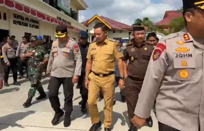 Wabup Hadiri Penilaian Simulasi Sispam Mako dan Sispam Unras Polres Pelalawan