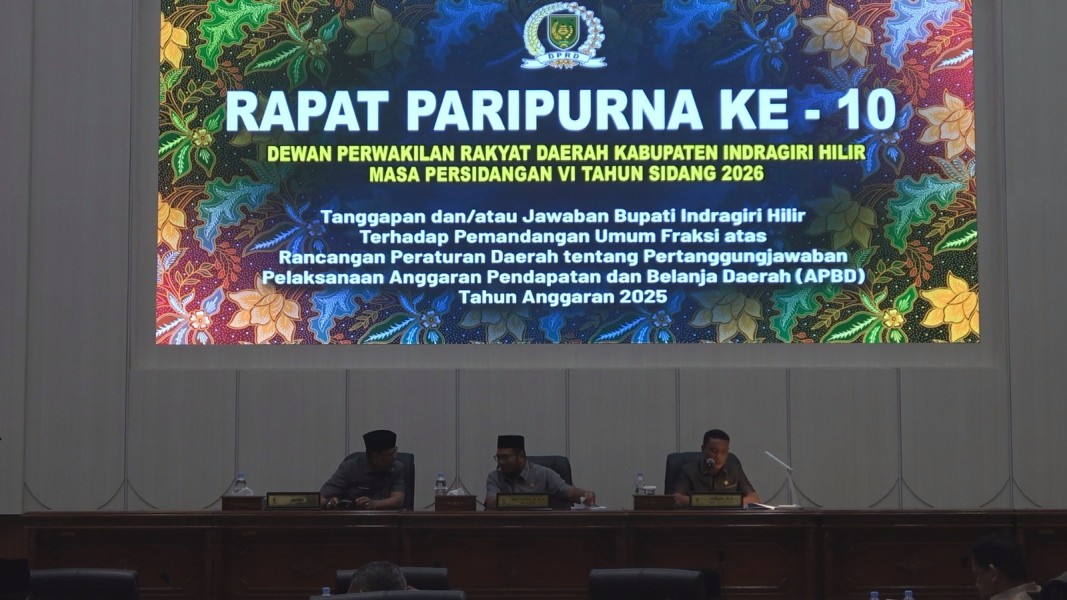 Sekda Inhil Sampaikan Tanggapan Bupati atas Pandangan Umum Fraksi DPRD terhadap Ranperda Pertanggungjawaban APBD 2025
